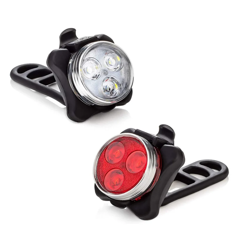 Rechargeable Bike Light Set Super Bright Front Headlight and Bicycle Tail  LED Rear  Light for Cyclists