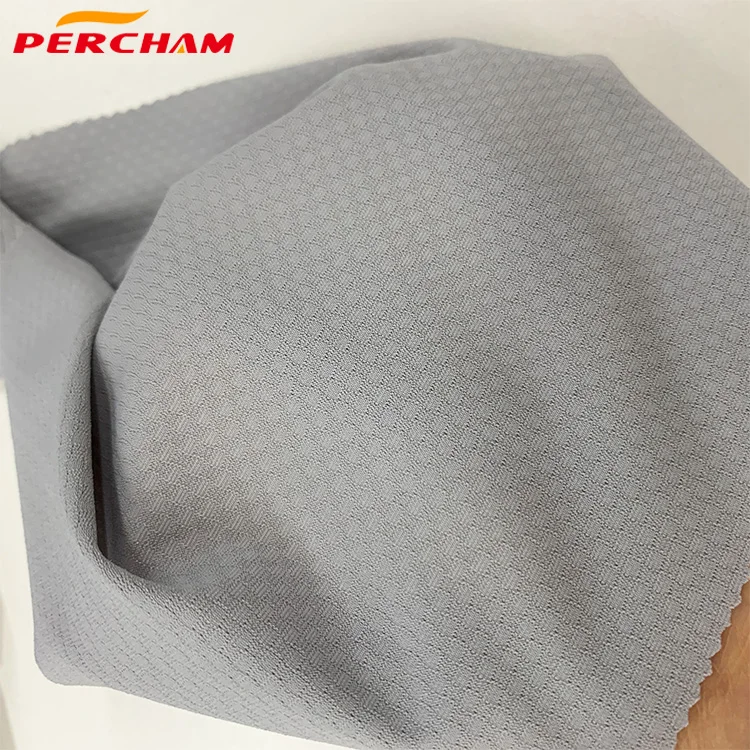 Wholesale cycling running tshirt texture stretch polyester elastane fabric comfortable mesh jersey knit fabric