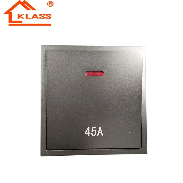 Modern 220V Air Conditioner 45A Electric Power Wall Switch 20A DP Water Heater Control Switch With Neon