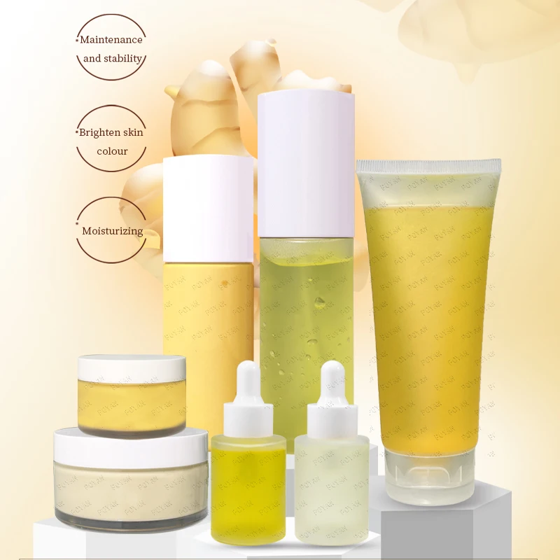 Custom Private Label Vitamin C Organic Turmeric Serum Anti Acne Face Cream Whitening Repair Face Care Turmeric Skin Care Set