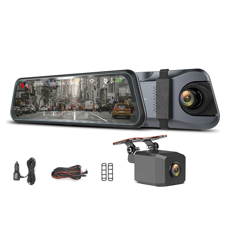 dual camera car GPS dvr review 24-Hour Parking Monitor Car Dash Cam Dvr Rearview Mirror