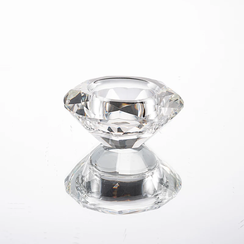 Elegant Diamond Shaped Crystal Roast Color Votive Candle Holder For Home Wedding Office Bar Centerpieces
