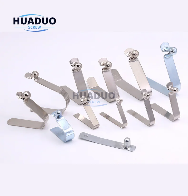 Manufacture Single V Shape Pole Push Button Spring Clip for 28-35mm Aluminium Tube Spring Snap Clips Locking Tube Pin