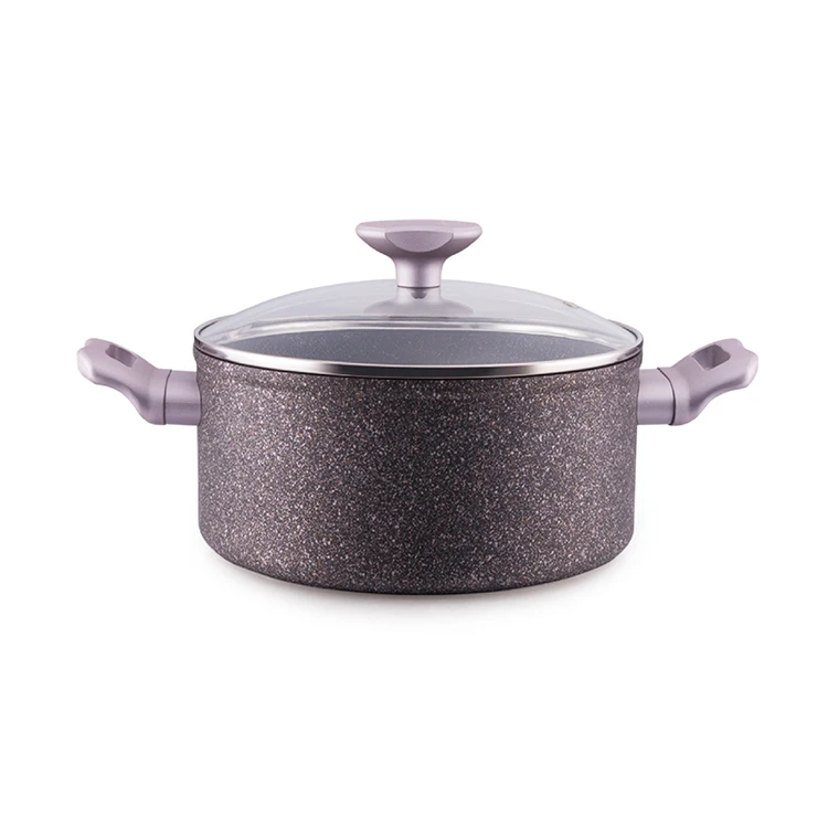 Factory Price Custom Kitchen pots and pans Aluminum Granite Coated Non Stick Cookware Sets