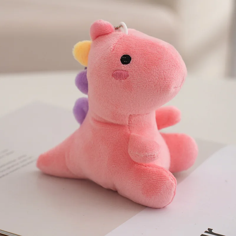 wholesale 12 Cm Cartoon Cute Dinosaur Soft Animal Stuffed Plushie Keychain Custom Keychain Pendants Key Ring Stuffed Animals Toy