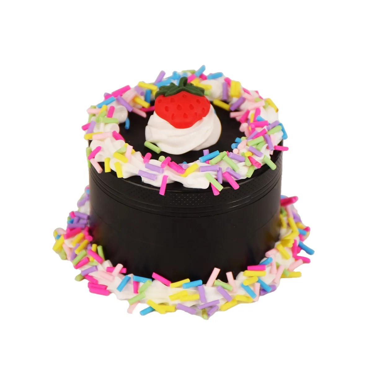 Simulated Black Chocolate Cake Model White Cheese Mousse Strawberry Fruit Dessert Spice Grinder Decoration Desktop DIY Food  63