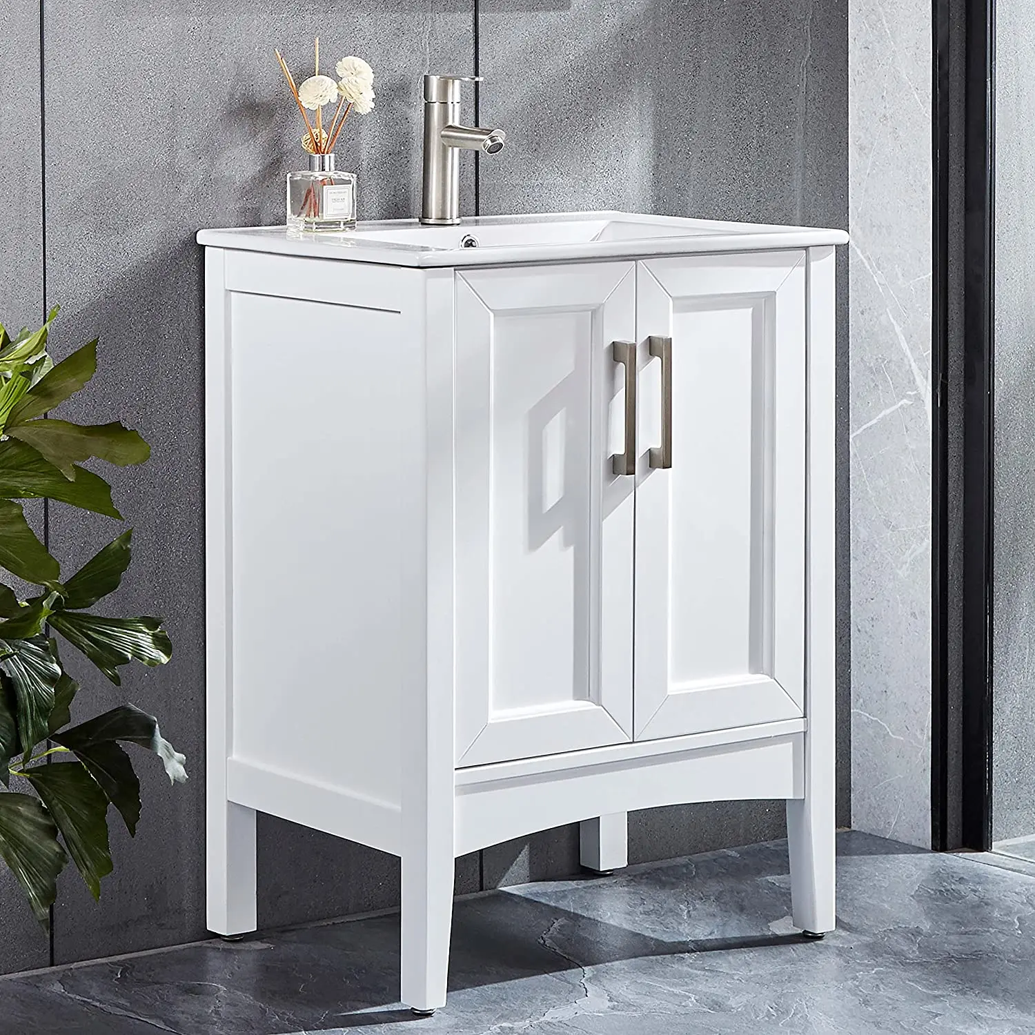 Oak Wood Floating Hotel Bathroom Vanity Set Single Sink Cabinet Bathroom Vanities With Sink