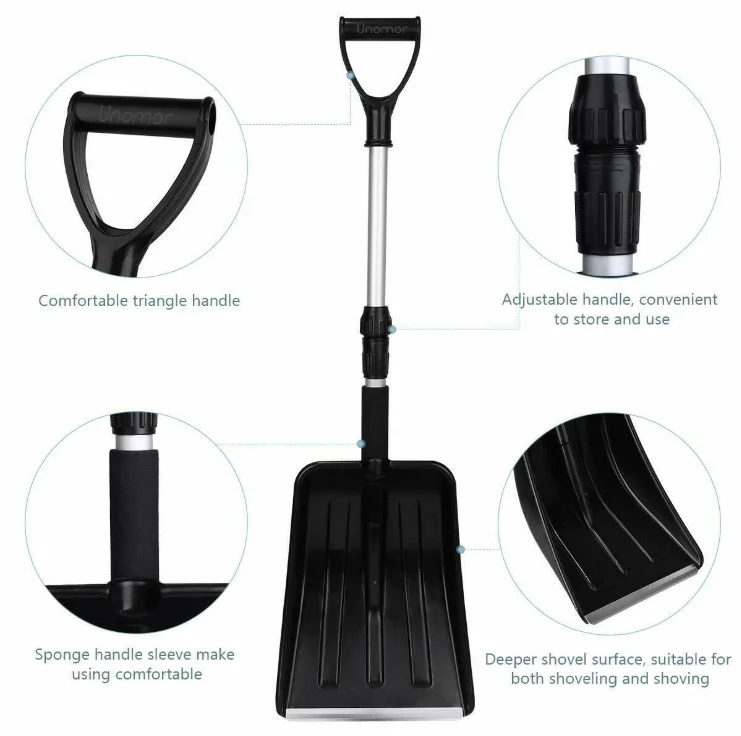 
Snow Shovel Compact Strong Ideal For Car Boot Telescopic Handle Emergency Winter 