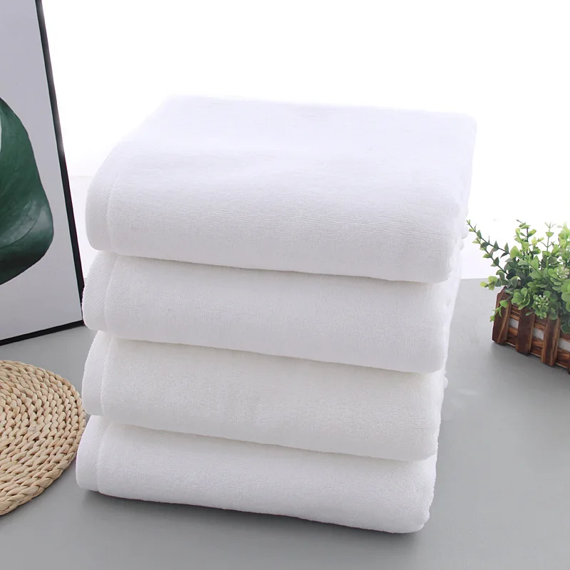 Customized Embroidered Logo White Towels Sets For Spa polyester Terry Luxury Bath Towel Hotel Towels