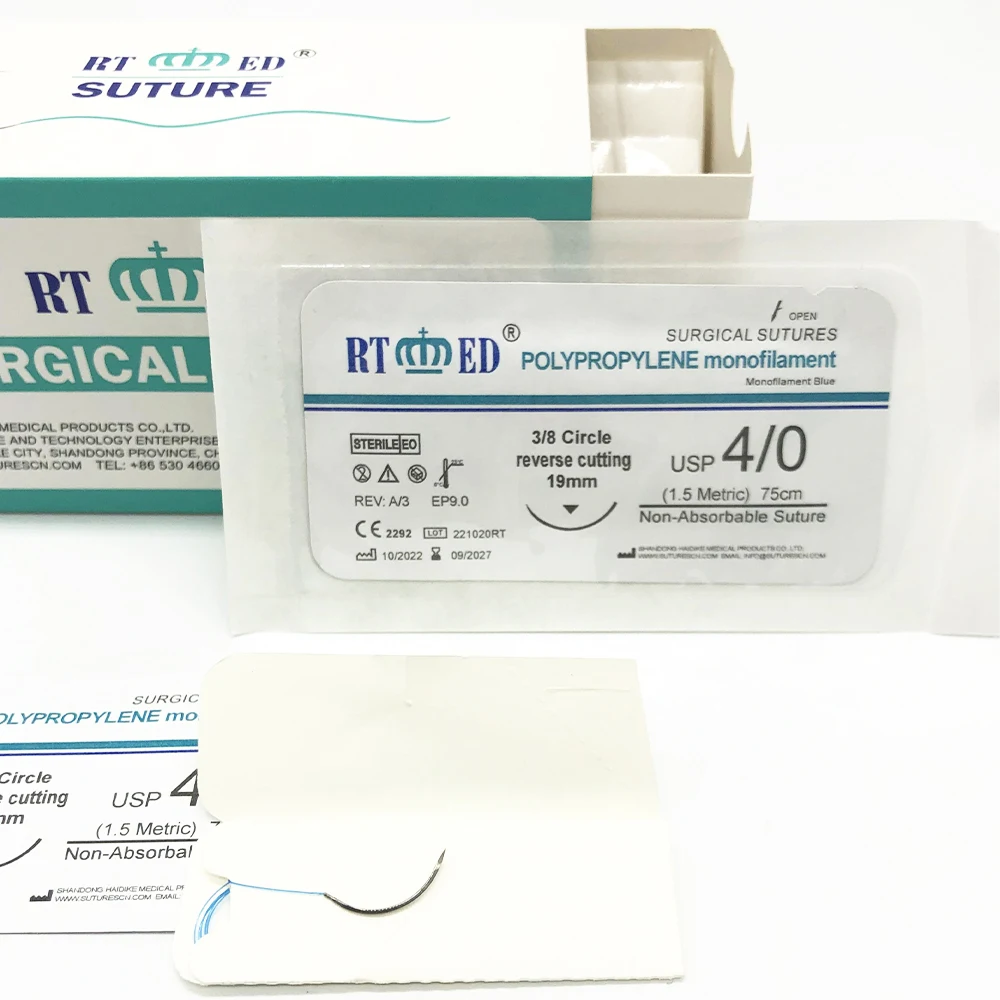 Полипропилен Usp3 ~ 7/0 строго стерильный хирургический шов и иглы