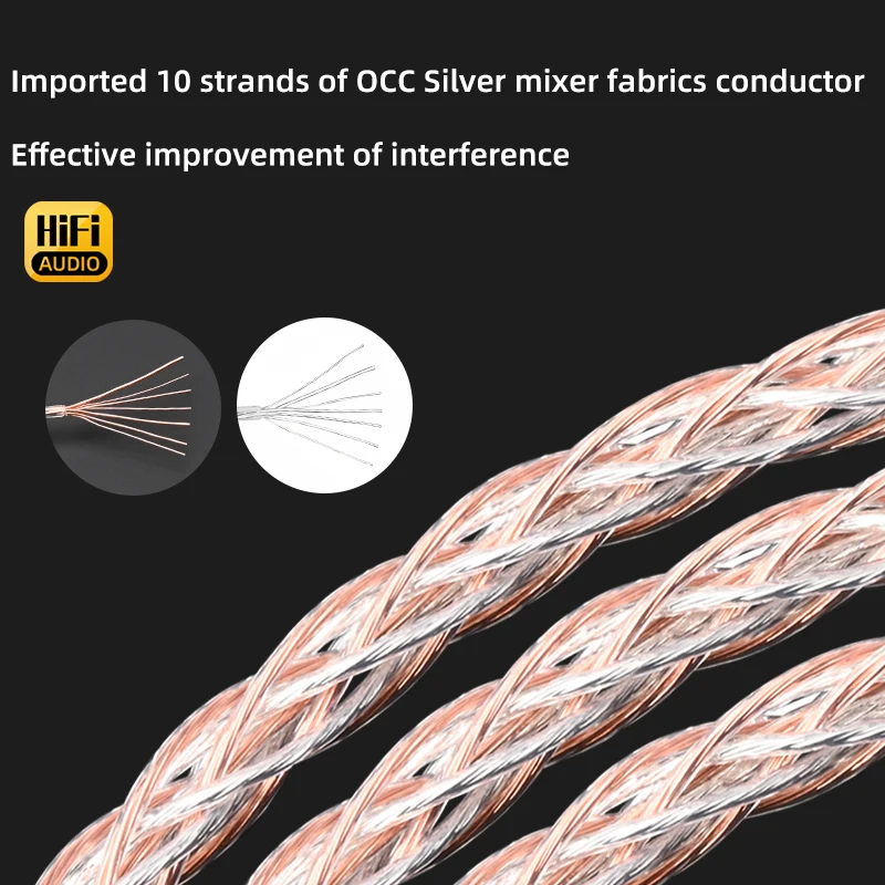 ATAUDIO Hifi Copper and Silver Mixed RCA Phono Tonearm Audio Cable for LP Record Phonograph Vinyl Tonearm Spade Wire Connector