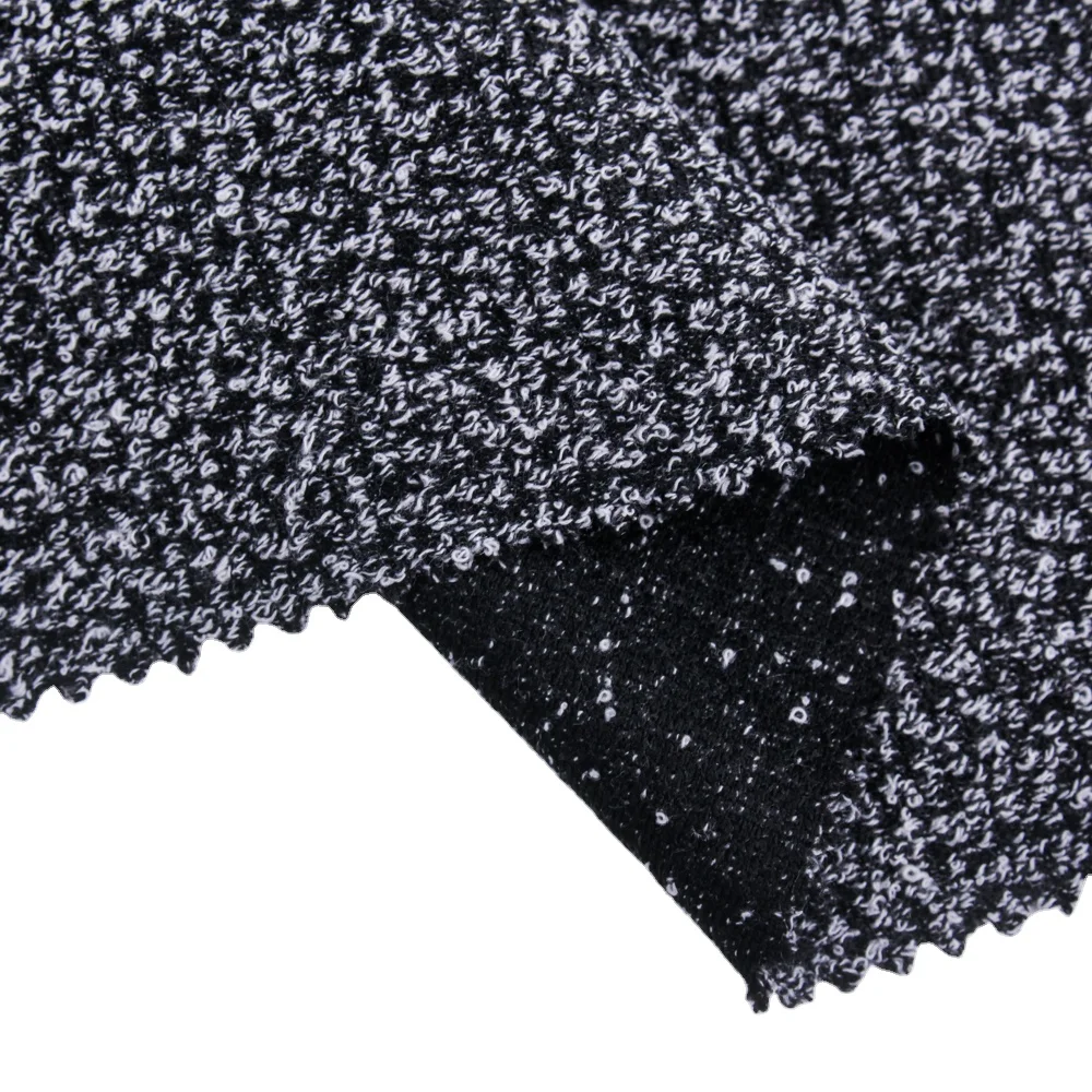 Yarn Dyed Heather Jacquard Fabric Stretch Brocade Jacquard Fabric Coarse Needle Knitted Fabric for Autumn Winter Dress