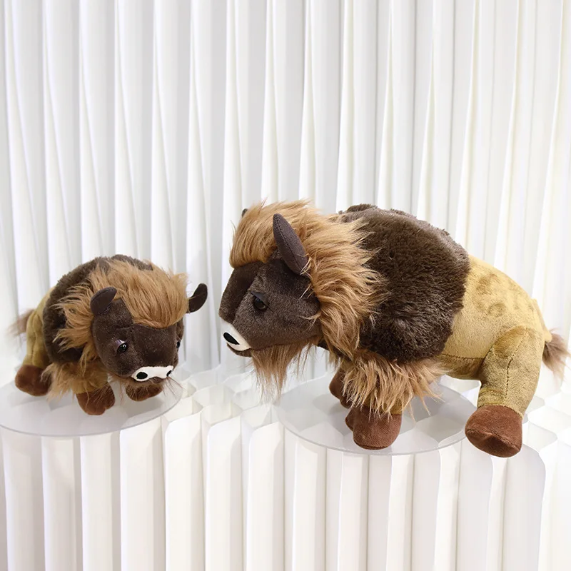 Wholesale highland cow plush toys scottish highlander bison simulation plush cow stuff animals for kids
