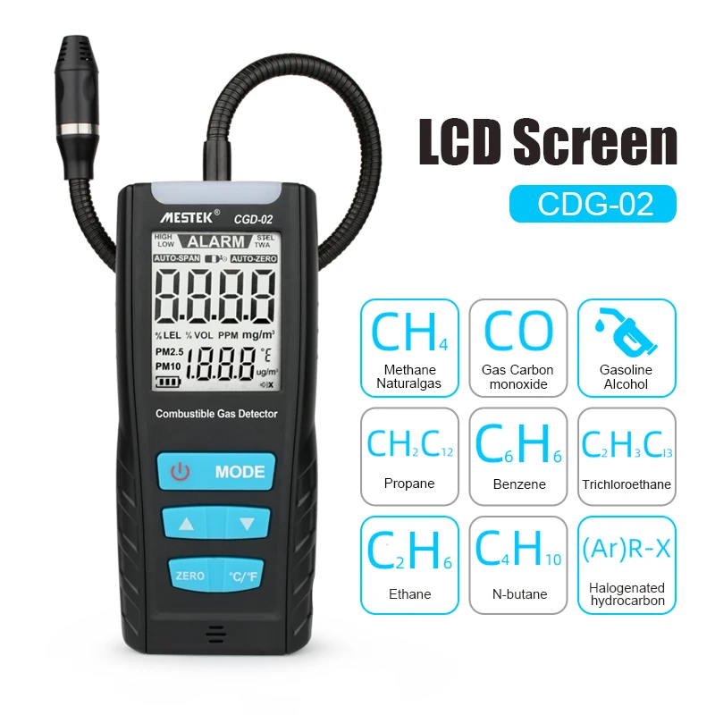 MESTEK CDG02 Мульти-детектор газа Портативный детектор утечки газа