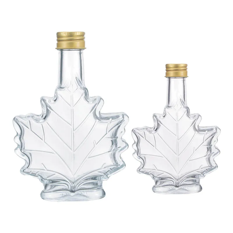 Mini 50ml 100ml Unique Maple Leaf Shape Wine Glass Bottle Whiskey Glass