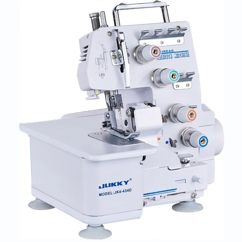 JUKKY JK4-434D Portable Household 4 thread Overlock Sewing Machine new apparel machinery manual for thick fabrics with motor