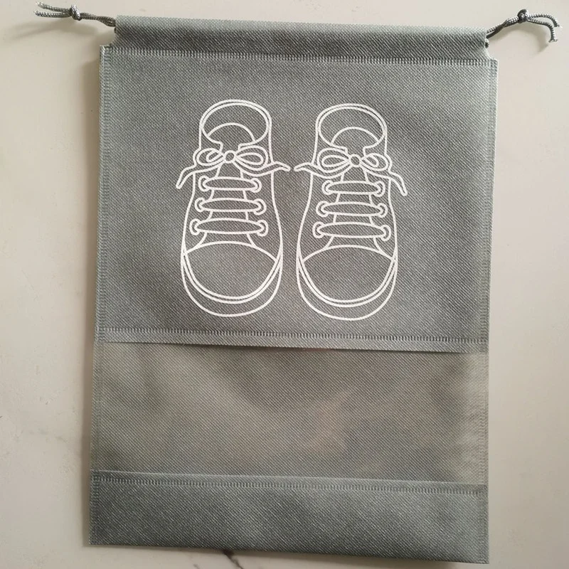 2022 Hot Selling Heat Seal Custom Logo Reusable Eco Friendly Printed Dust Proof PP Non Woven Drawstring Storage Bags For Shoes