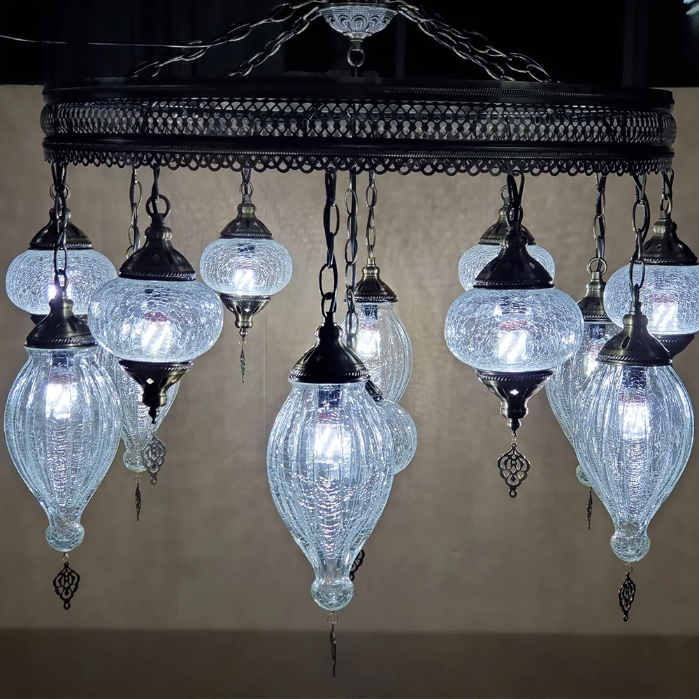 Hotel Mosaic Turkish Chandelier Lamps Moroccan Style Crystal Chandeliers Turkey for Engineering Lighting