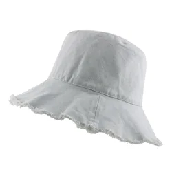 washed Cotton Bucket Hat fray edge Summer Travel Bucket Cap Beach Sun Hat Wholesale Bucket washed Hats