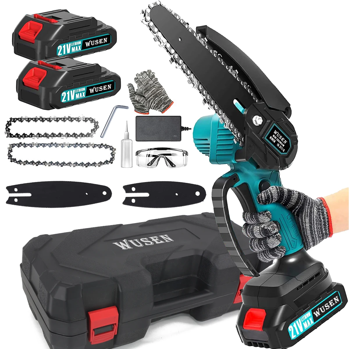 4inch+6inch two-in-one chainsaw chain saw machine price electric miniature mini electric chain saw with battery