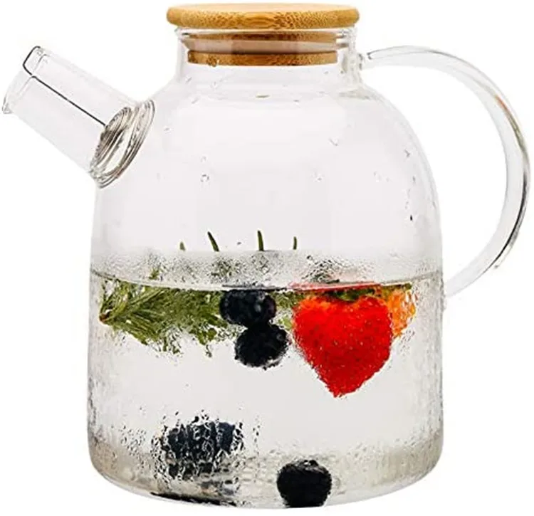 Wholesale borosilicate heat-resistant glass teapot with cork cover