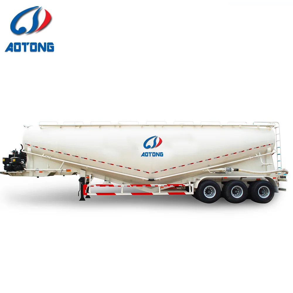 low price 3 Axles 60 Tons Powder Material Carrier Mobile Road Tanker 50CBM Dry Bulk Cement Tank Truck Trailer