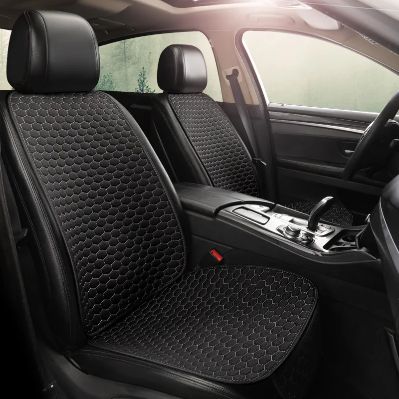 Льняная подушка для автомобильного сиденья, удобный дышащий сетчатый поглощающий пот Универсальный всесезонный чехол для автомобильного сиденья