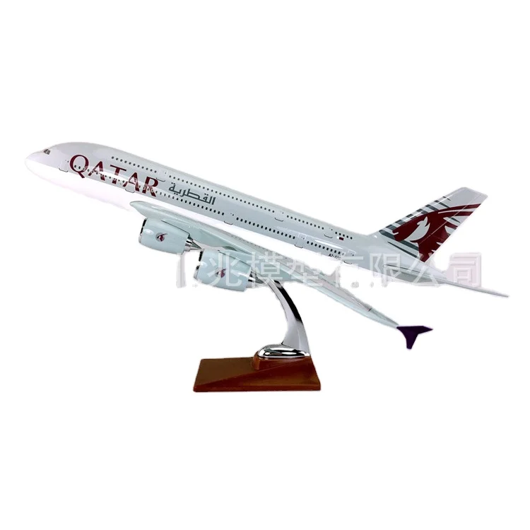 Высокое качество 45 см 1/160 шкала Qatar Airbus A380 самолет из смолы модель самолета