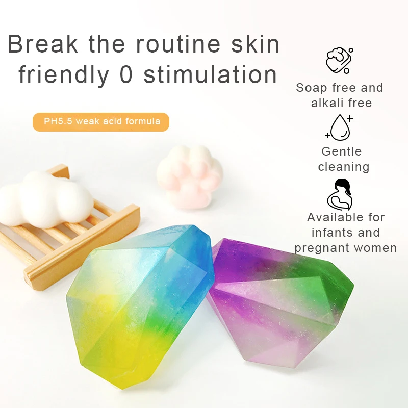 OEM Jabones Artesanales Organic Handmade Soap Savon Eclaircissant Sabonete Gemstone Soap Skin Cleansing Care Whitening Yoni Soap