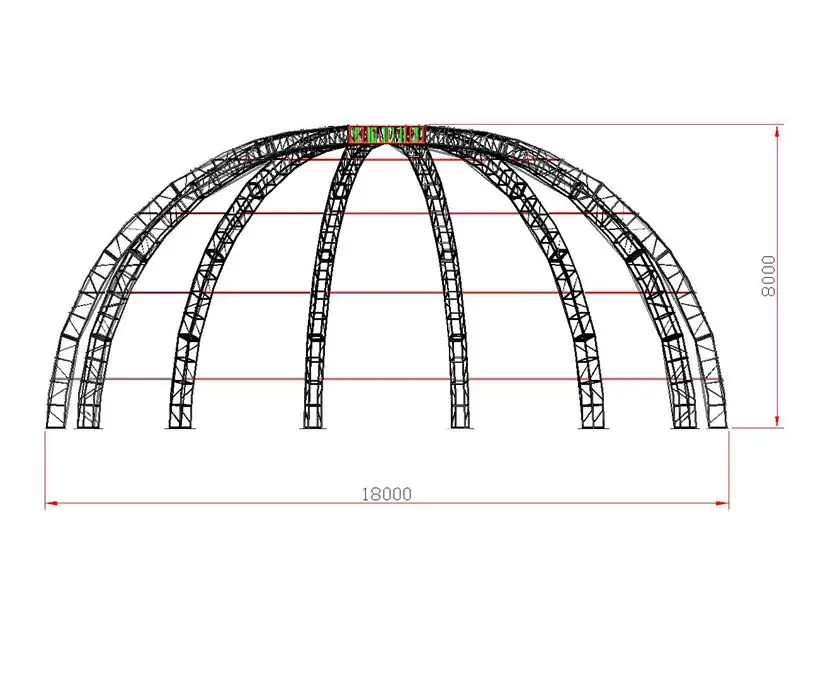 Высококачественная алюминиевая изогнутая кровельная Ферма для наружного сценического дизайна