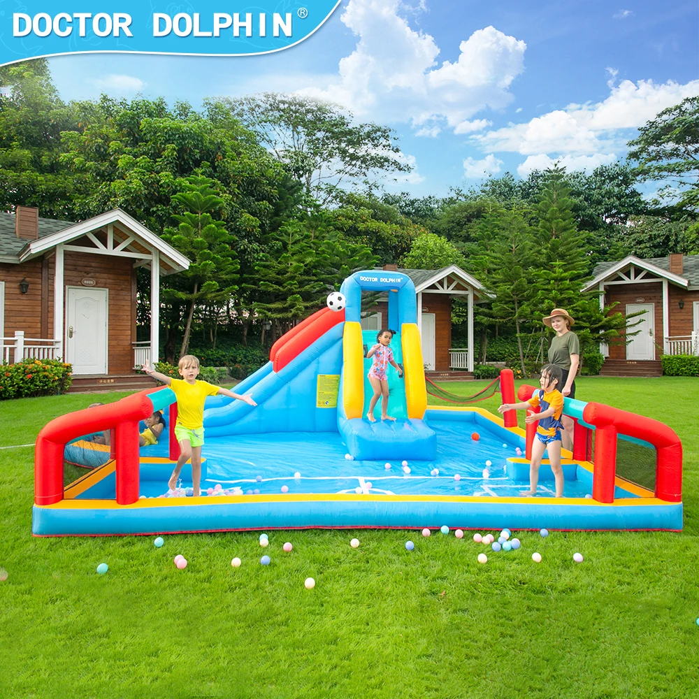 Doctor Dolphin EN71 kids jumping slide water castle Inflatable Bounce castle Commercial Inflatable Bouncy House