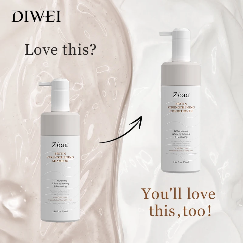 DIWEI Biotin Shampoo and Conditioner Set Hair Thickening Volumizing Products to Help Boost Thinning Hair with Added Keratin