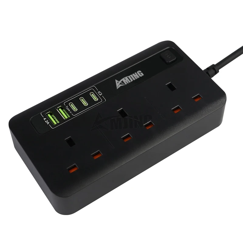 Hot Selling US UK EU Plug Power Strip Type c Extension Socket with