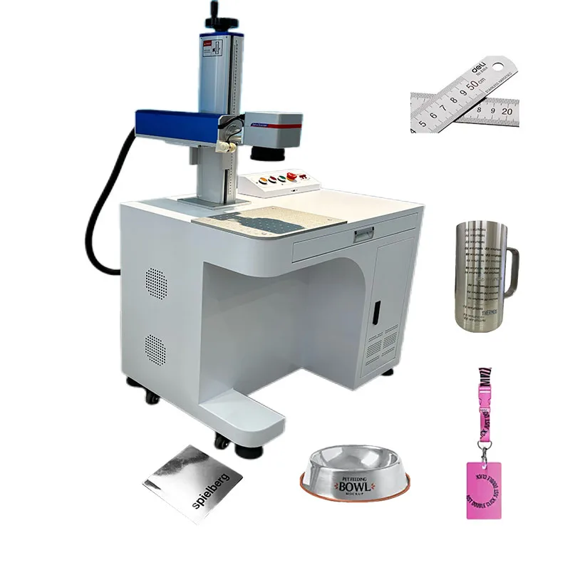 2024 Desktop 20W 30W 50W 3D Fiber Laser Marking Machine For Jewelry Ring Necklace Metal Steel Laser Marker