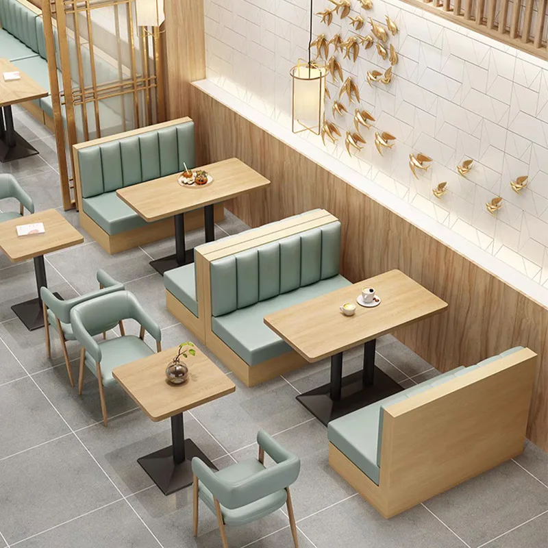 Light Style Wood Restaurant booth for Dining Cafe Hotel Chair and Table Western-Style Booth for Nightclubs booth