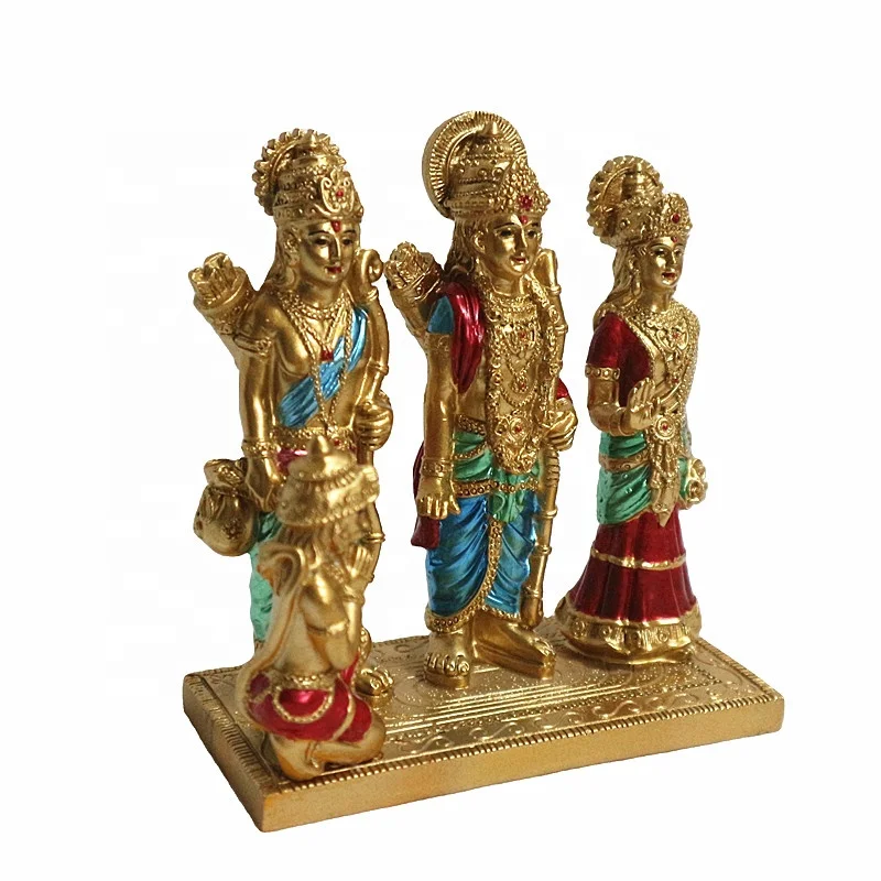 polyresin decoration Religious Items Indian Mandir Diwali Decor Buddha Sculpture Hindu Gods Idol Resin Ram Laxman Sita Figurine