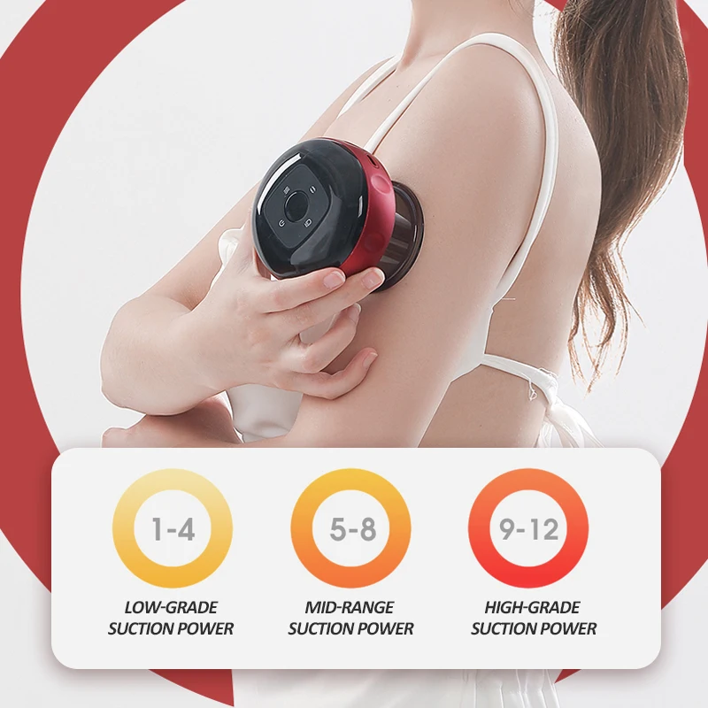 BEISIDE One-button Release Pressure Heating Vacuum Hijama Therapy Massager Cupping Electric Scraping Cupping Machine For Body