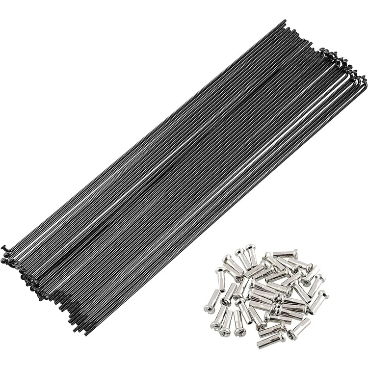 Silver Mountain Bike Stainless Steel Spokes 290mm/11.4inch Road Bike 14G Spoke with 12mm Nipples Cycle Spokes