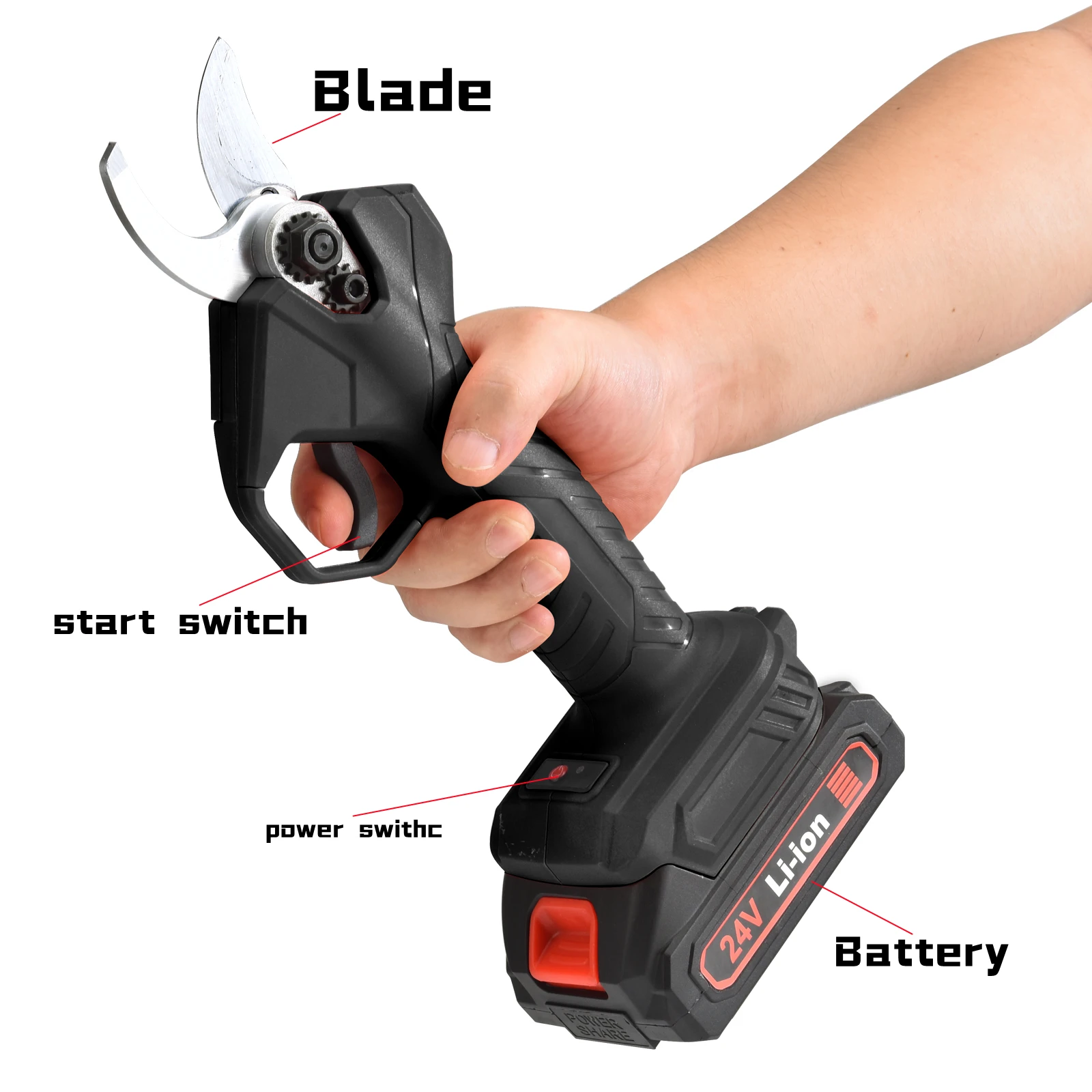 Professional manufacture lithium garden tools electric scissor cordless  rechargeable with battery lithium pruning shears