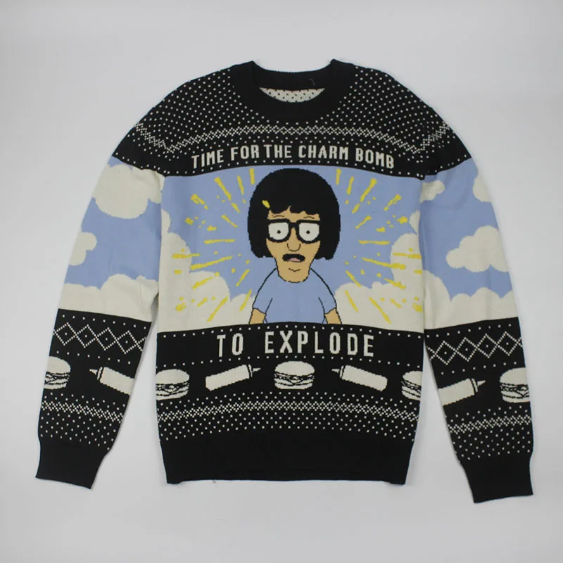 Wholesale custom pullover knitted pattern unisex xmas jumpers christmas sweater