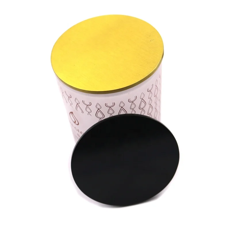 Индивидуальная гравировка логотипа размер Форма цинковый сплав Материал розовое золото стеклянная банка крышка свечи подходит для свечей банка высокое качество