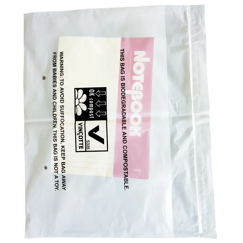 Wholesale 100% biodegradable and compostable corn starch plastic self adhesive bags