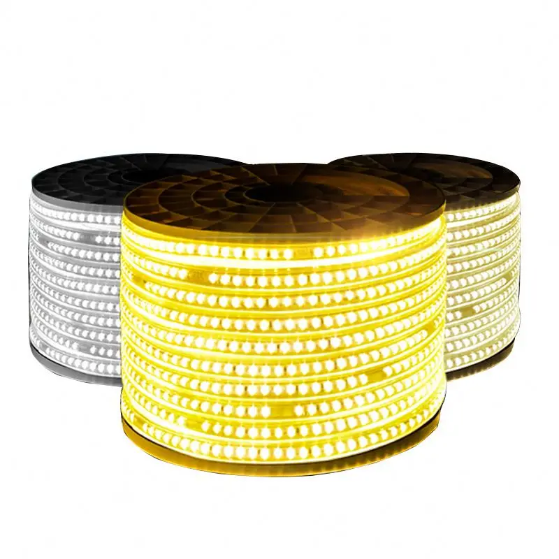 110V 220V High Power SMD 5050 Flexible LED Flat Strip Rope Light Waterproof 100M Reel