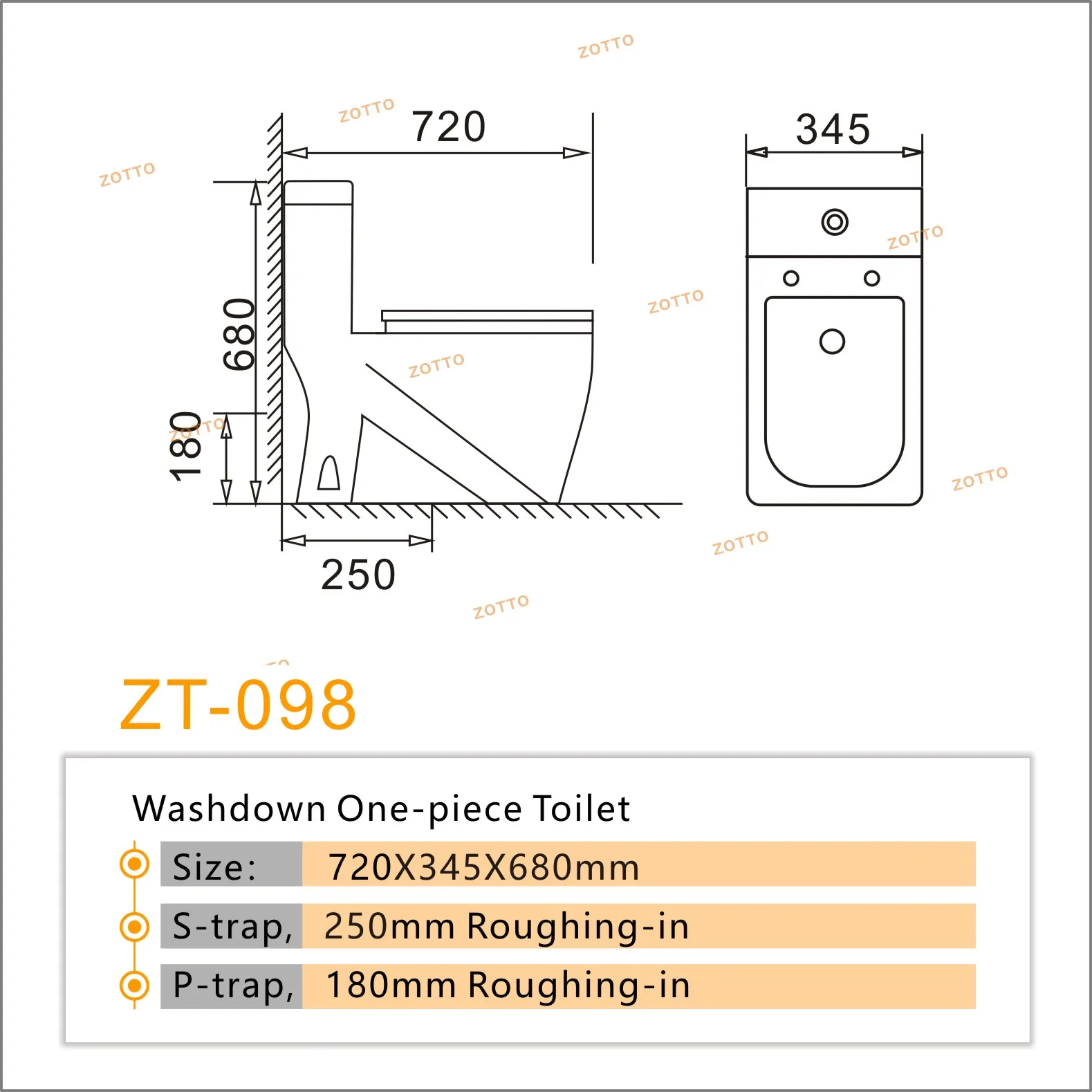 Saudi Arabia Patent Design Toilets Square One Piece Toilet Seat Bathroom Washdown Sanitary Equipment Toilet