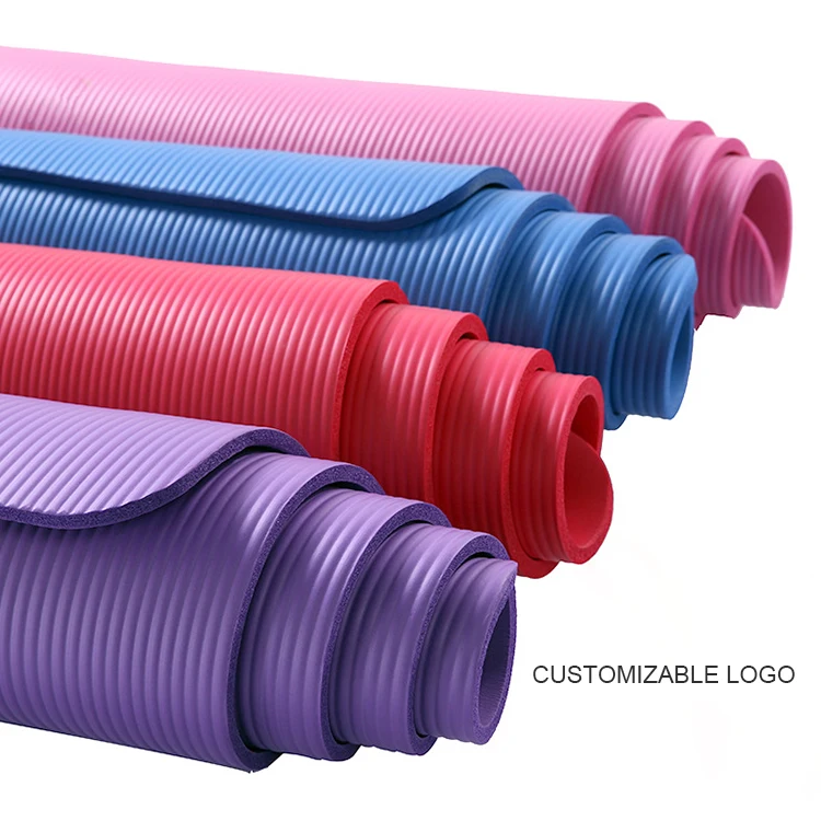 NBR Yoga Mat Natural Eco Friendly Recycled Yoga Mats Custom Printed Logo Fitness Pilates Foldable TPE 6mm Gym Yoga Mat Set