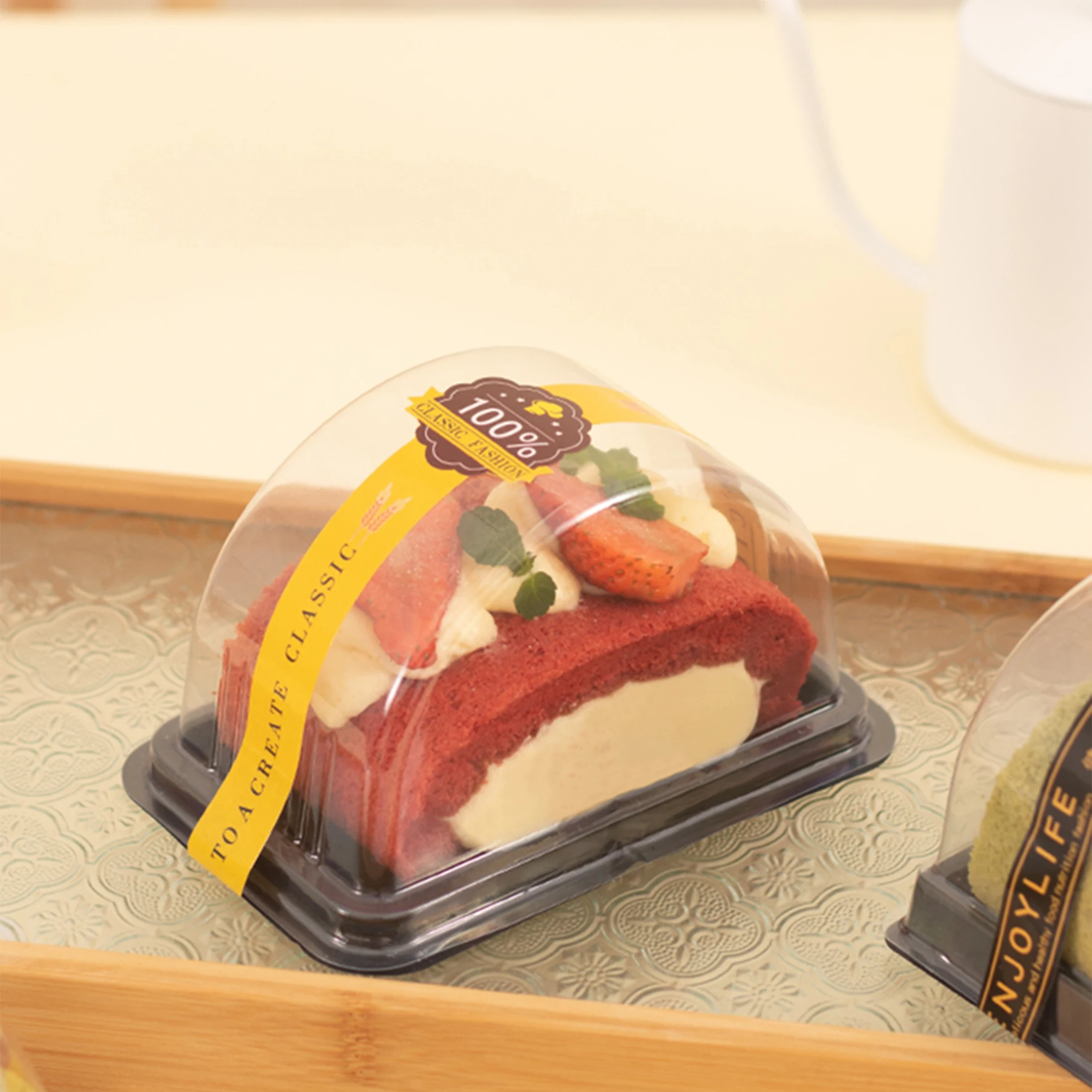 Swiss Roll cake Roll packaging box Baking disposable cake box clear plastic box