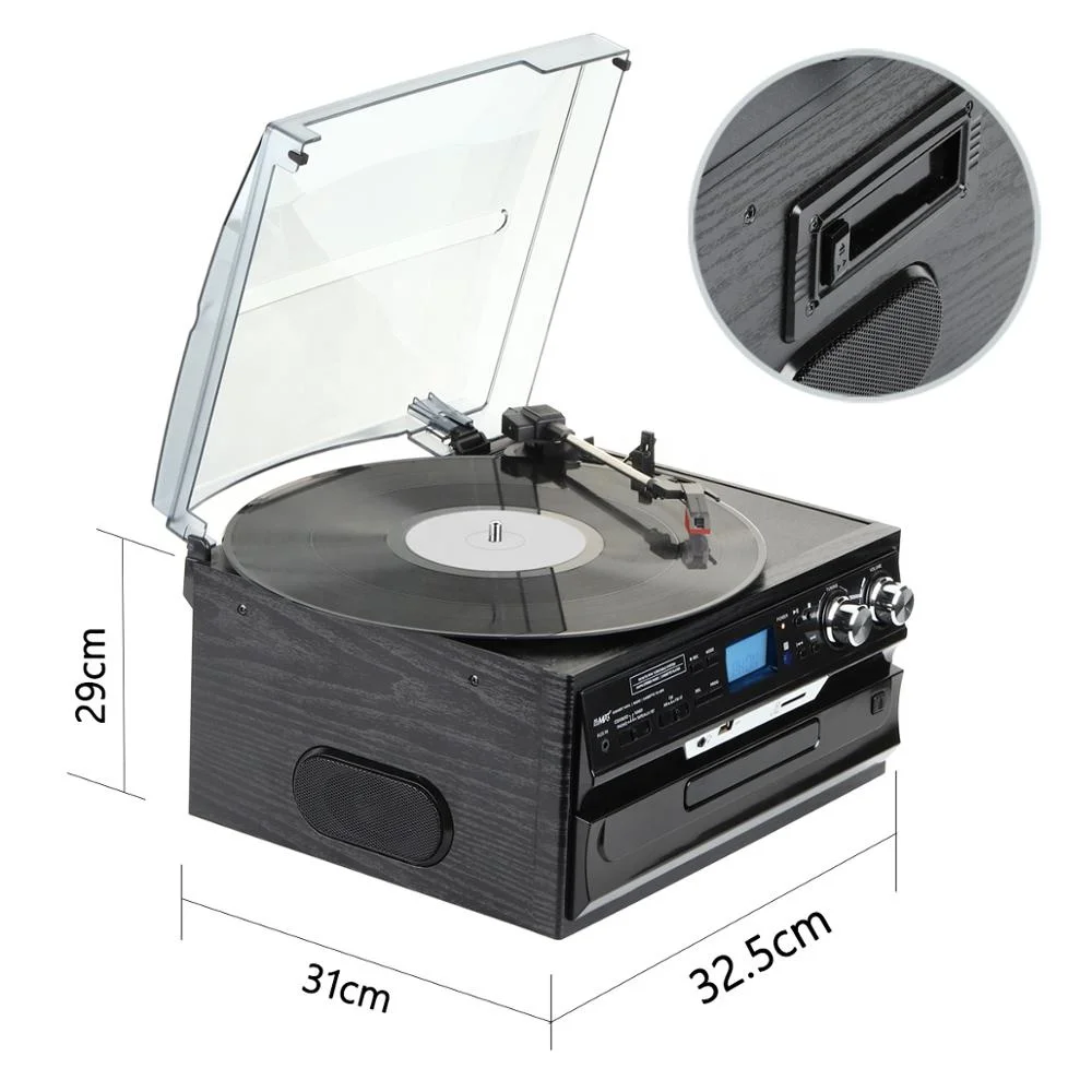 Top quality factory price stereo phonograph vinyl turntable record player with bt play