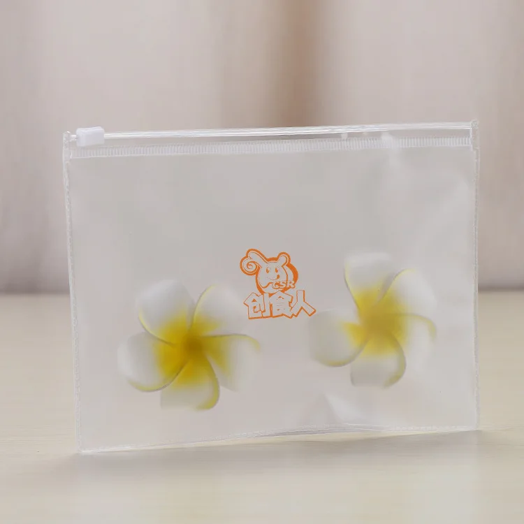 High Quality Biodegradable Custom LOGO Frosted PVC Zipper Bag for Swimwear Bikini Cosmetic Packaging Plastic Zip Lock Pouch