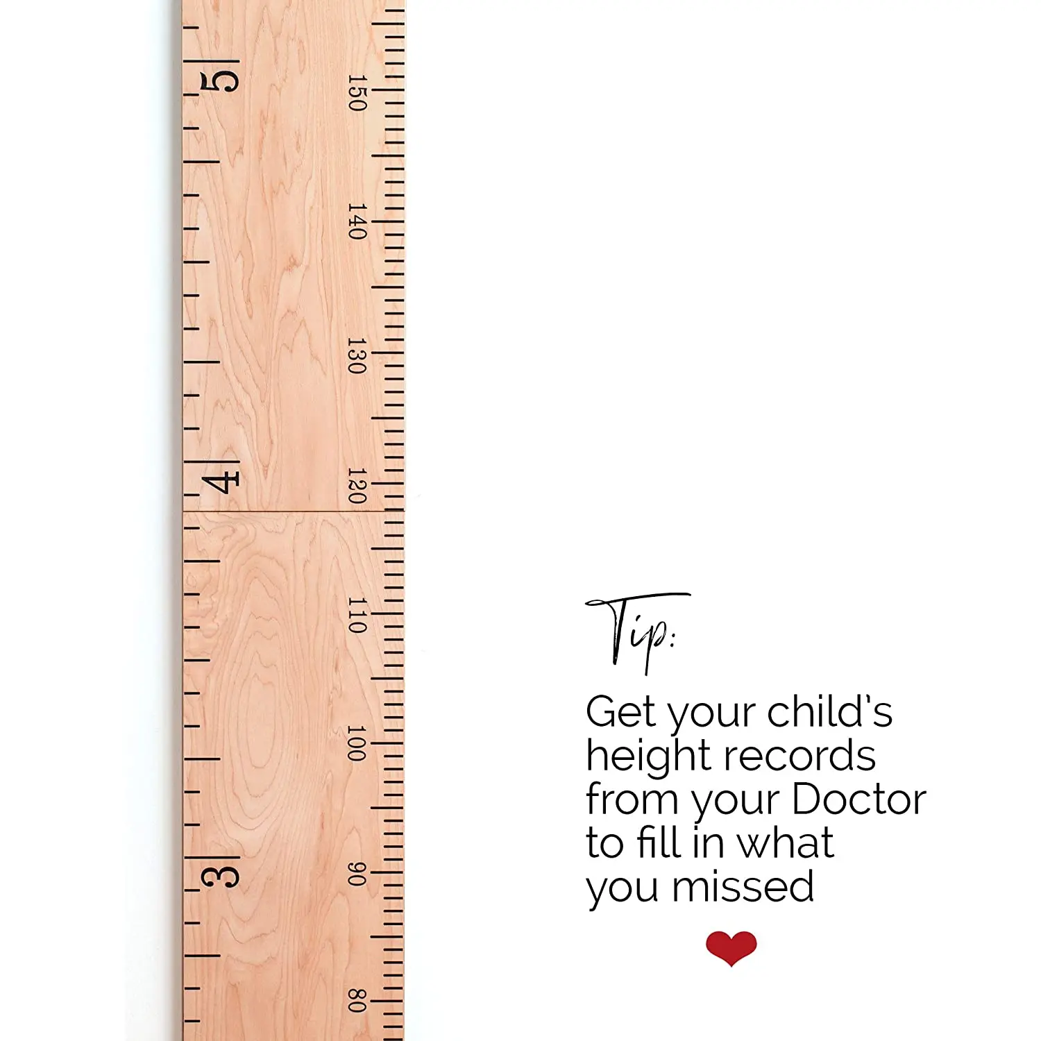 Wooden Ruler Growth Height Chart Ruler Natural Schoolhouse Ruler