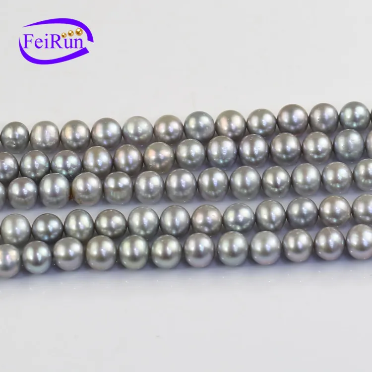 2022 оригинальный 8 мм серебристо-серый цвет off round AA класс хорошего качества пресноводный жемчуг струны